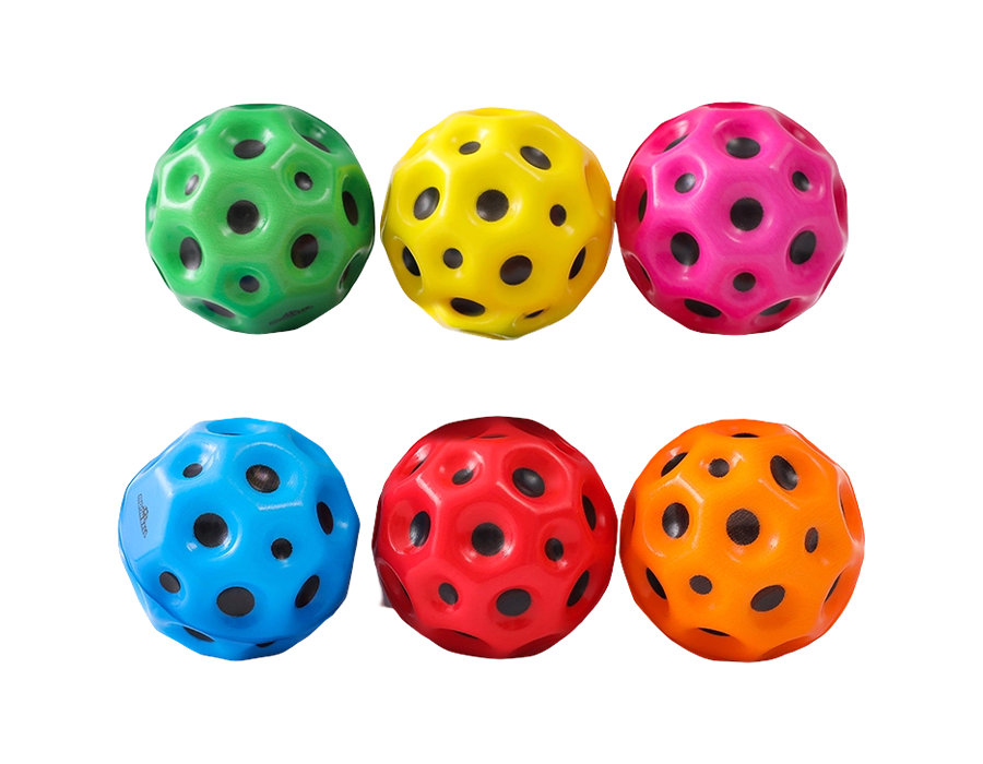 Jouet à balle élastique creuse en PU de 6 couleurs