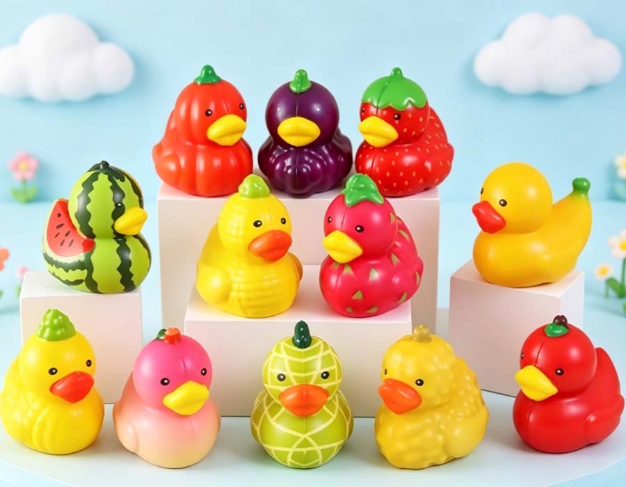 Jouet canard fruitier à levée lente Jouet canard fruitier à levée lente