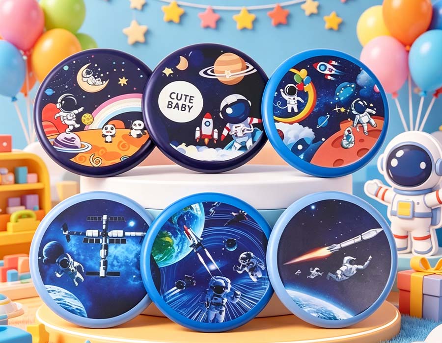 Disque volant sur le thème de l'espace