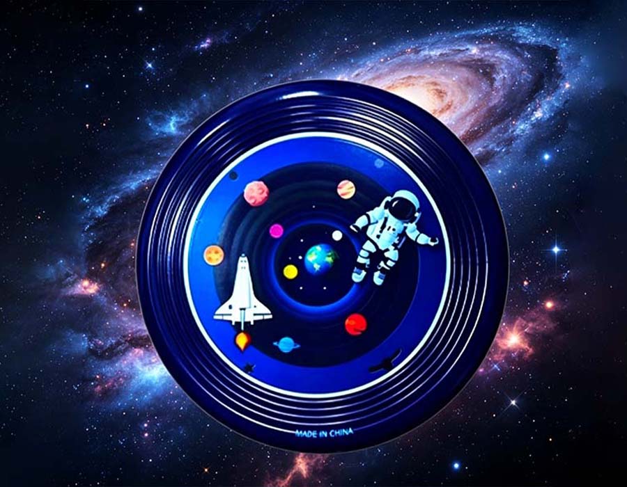 Disque volant sur le thème des astronautes