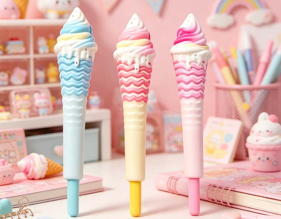 Stylo anti-stress en forme de crème glacée