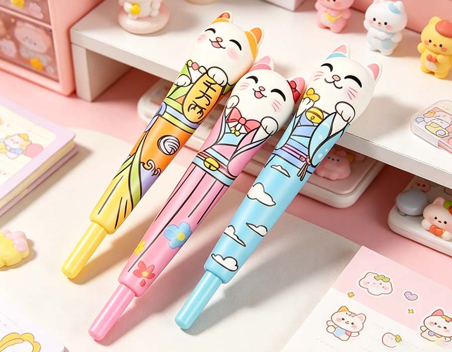 Stylo anti-stress en forme de chat Lucky